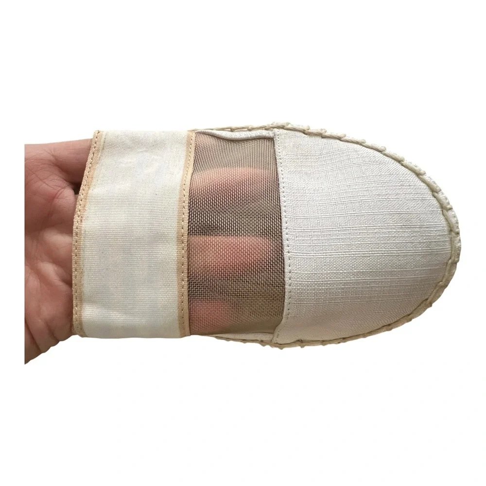 ZAC Zac Posen Textile Mesh Espadrille Flats Ivory/Nude Size 8M